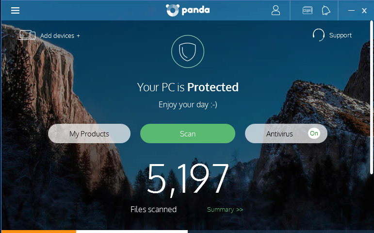 Panda Free Antivirus Screen 1