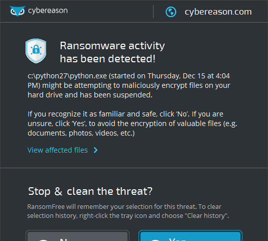 Cybereason RansomFree Screenshot 3