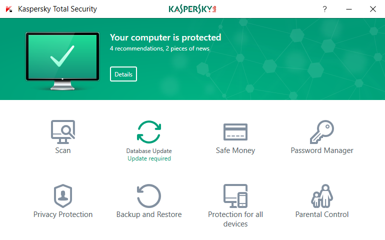 Kaspersky Total Security Screenshot 1
