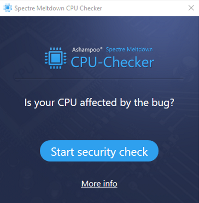 Ashampoo Spectre Meltdown CPU Checker Screenshot