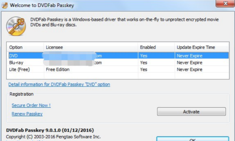 DVDFab Passkey for DVD Screenshot