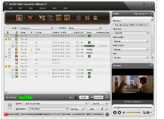 ImTOO Video Converter Screenshot