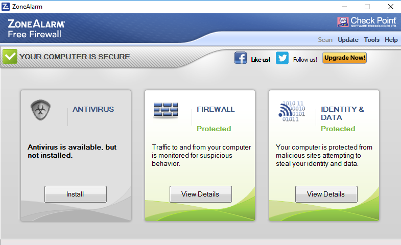 ZoneAlarm Free Firewall Screenshot 1