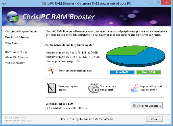 Chris-PC RAM Booster Screenshot