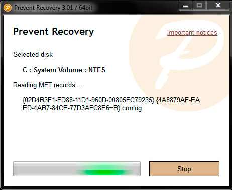 Prevent Recovery Screenshot 2