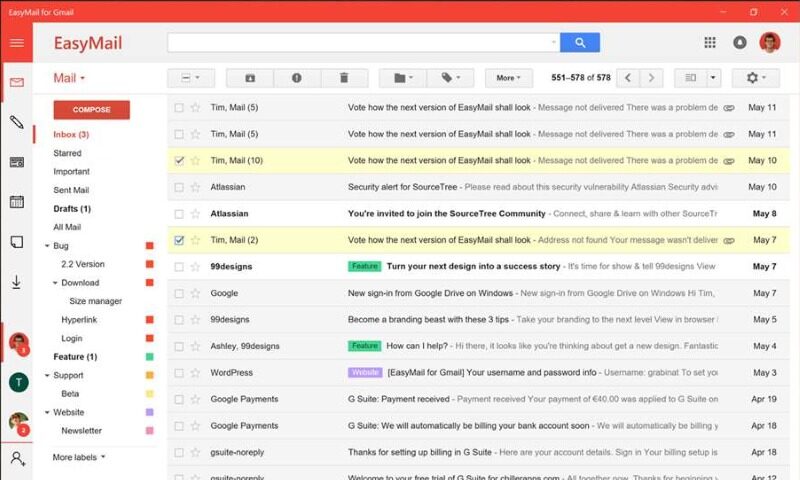 EasyMail for Gmail App for Windows 10 Screenshot 1