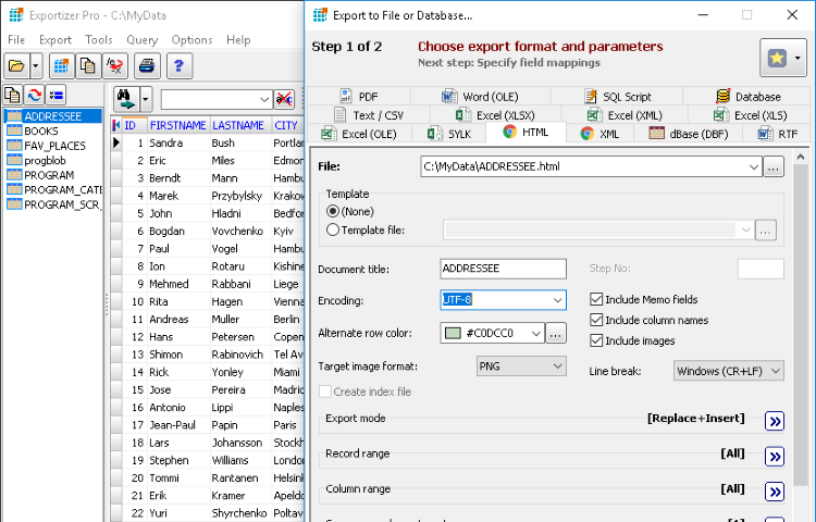 Exportizer Screenshot