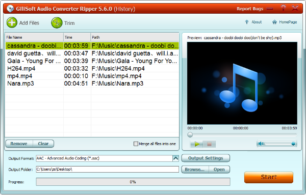 GiliSoft Audio Converter Ripper Screenshot