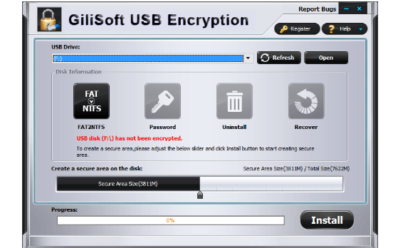 GiliSoft USB Encryption Screenshot