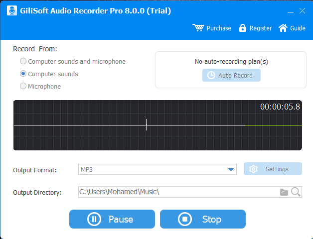Gilisoft Audio Recorder Screenshot