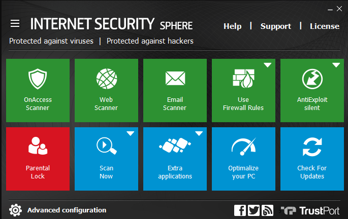 TrustPort Internet Security Sphere Screenshot