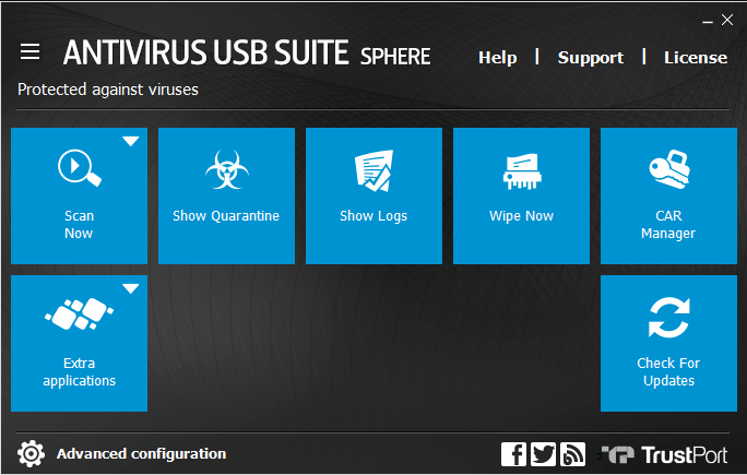 TrustPort USB Antivirus Sphere Screenshot