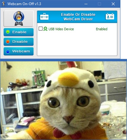 WebCam On-Off Screenshot