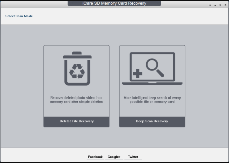 iCare SD Memory Card Recovery Screenshot