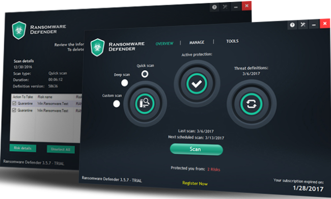 ShieldApps’ Ransomware Defender Screensot