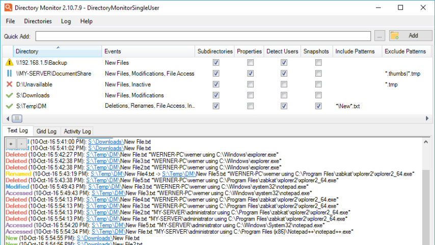 Directory Monitor Screenshot 1