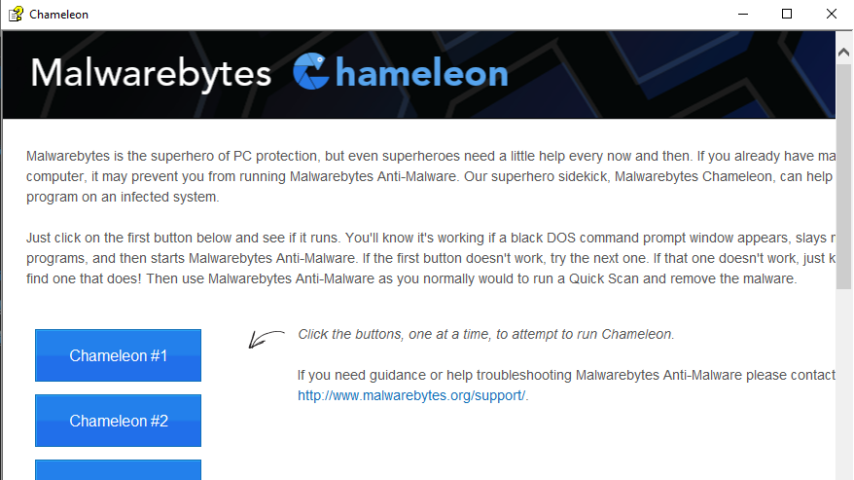 Malwarebytes Chameleon Screenshot 1