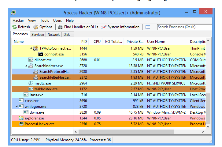 Process Hacker Screenshot 1