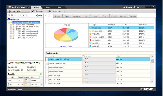 Systweak Disk Analyzer Pro Screenshot 1