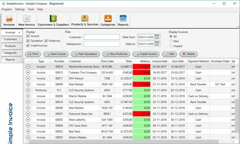 Invoicing software Screenshot 1