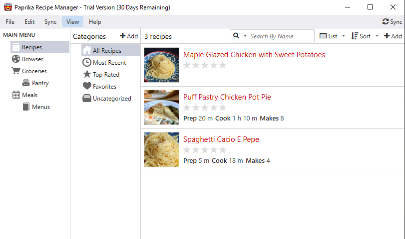 Paprika Recipe Manager Screenshot 1