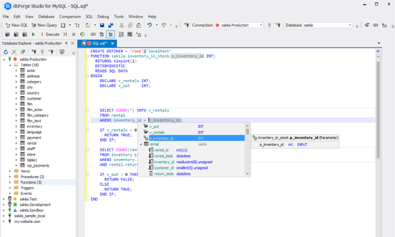 dbForge Studio for MySQL Screenshot 1