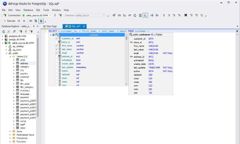 dbForge Studio for PostgreSQL Screenshot 1