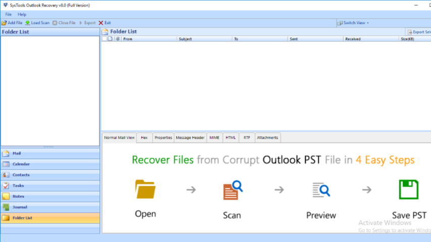 SysTools Outlook Recovery Tool Screenshot 1