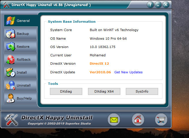 DirectX Happy Uninstall Screenshot 1