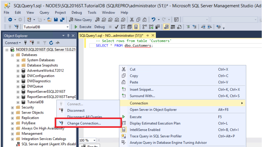 SQL Server Management Studio Screenshot 1